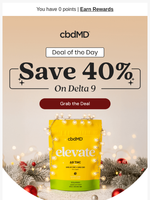 cbdmd newsletter: Save 40% on Your Delta 9 Stash