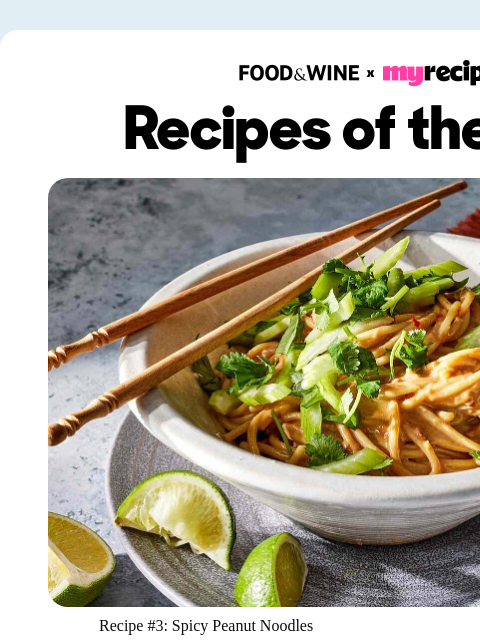 foodandwine newsletter: #3: Spicy Peanut Noodles