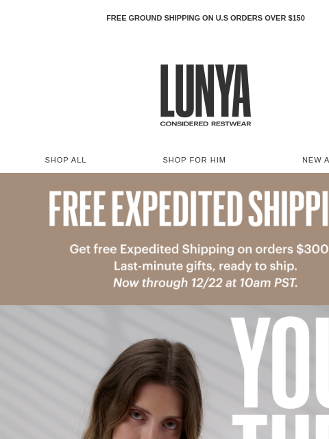 lunya newsletter: YOU DESERVE A LITTLE SOMETHING