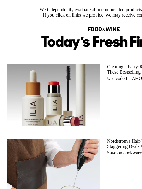 foodandwine newsletter: PSA: Nordstrom's Half-Yearly Sale Has Jaw-Dropping...