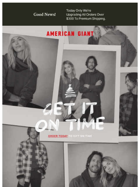 american-giant newsletter: Last Chance! We're Upgrading Your Shipping!