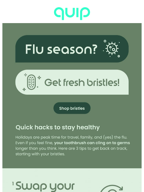 getquip newsletter: 3 tips to tackle flu season 🤒🪥