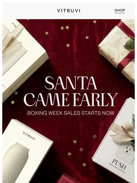 vitruvi newsletter: EARLY ACCESS: Boxing Week Sales Start Now 🌟