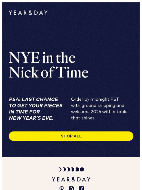 yearandday newsletter: Don’t miss NYE delivery