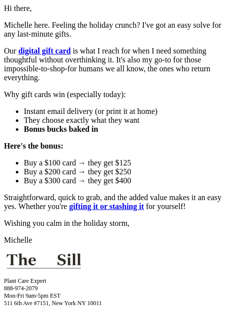 thesill newsletter: Instant gifts for last-minute giving