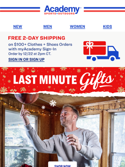 academy newsletter: Last Minute Gifts for Active Families