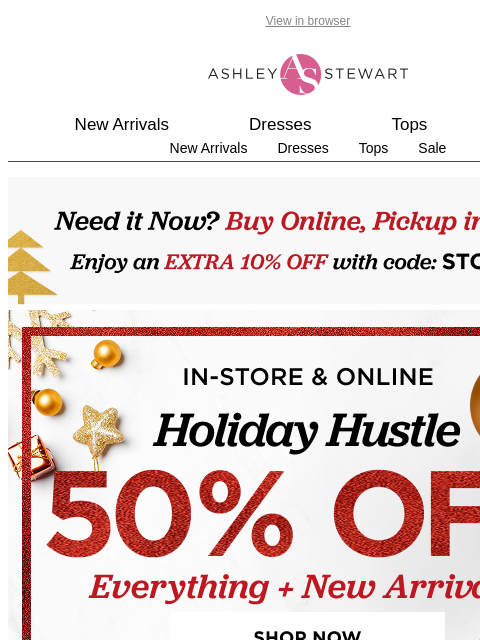 ashleystewart newsletter: ❄️Wrap yourself in a SWEATER for 50% off!❄️