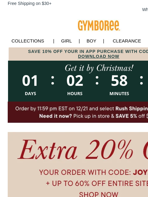 gymboree newsletter: JUST IN 📣 Extra 20% off your order