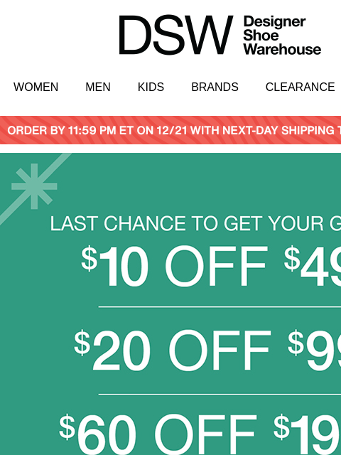 dsw newsletter: ❄ Winter is HERE + so is $10 off ❄