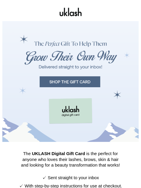 uklash newsletter: Forgot a gift? 🫨 Thankfully, We didn’t. 💌