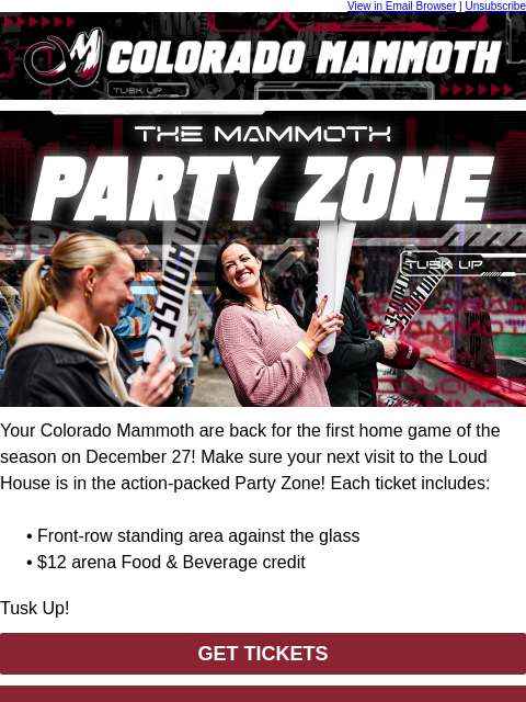 thecoloradomammoth newsletter: Join the Mammoth in the Party Zone
