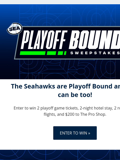 seahawksemail newsletter: 2025 Seahawks Playoff Bound Sweepstakes