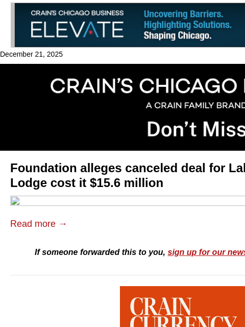 crainalerts newsletter: Lake Geneva's Aloha Lodge sellers file lawsuit