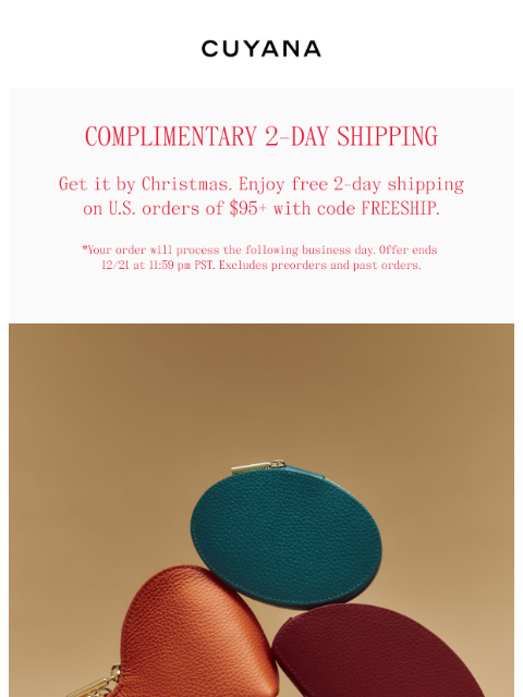 cuyana newsletter: Ends Tonight: Free 2-Day Shipping