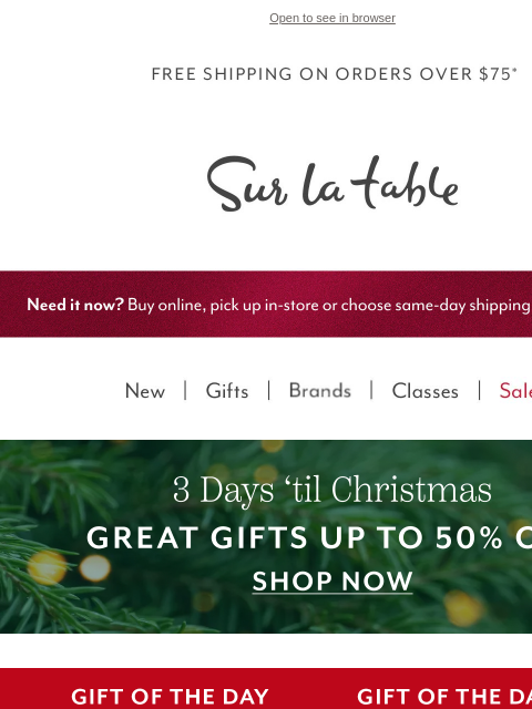 surlatable newsletter: 3 Days 'til Christmas! Today’s Gift: Le Creuset 