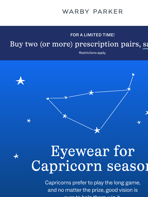 warbyparker newsletter: Capricorn season is here!
