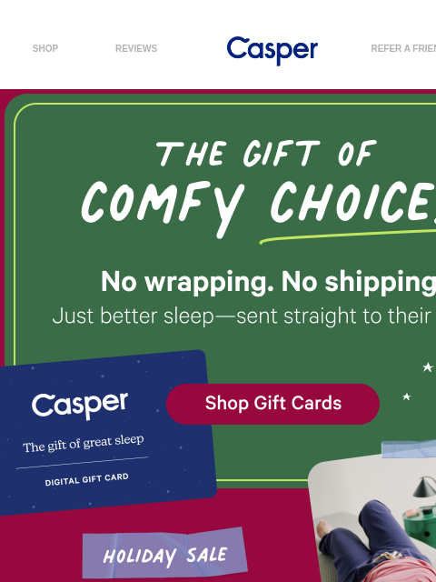 casper newsletter: Gift Cards Made Easy