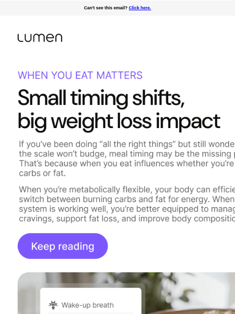 lumen newsletter: Could your meal timing be stalling your weight los...