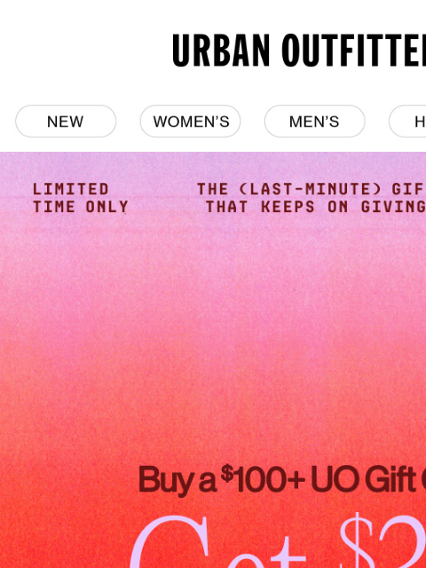 urbanoutfitters newsletter: Don't forget: Get $30 Back →