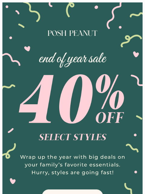 poshpeanut newsletter: 🥳 40% Off Is Waiting For You...