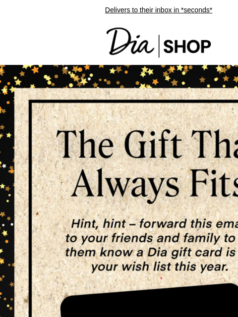 Delivers to their inbox in *seconds* Dia & Co Shop Shop Gift Cards Style freedom through a life well-lived. TOPS DRESSES NEW ARRIVALS SALE Recipient: brands.news.subscription@gmail.com View in Your