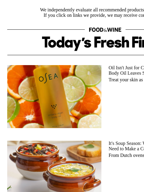 foodandwine newsletter: It's Soup Season—Everything You Need for a Cozy Me...