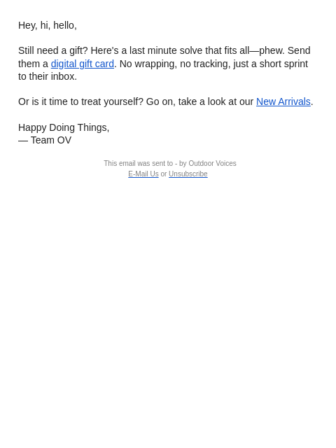 outdoorvoices newsletter: THERE'S STILL TIME