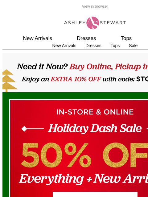 ashleystewart newsletter: 🚨Get 50% off everything + new arrivals in-store a...