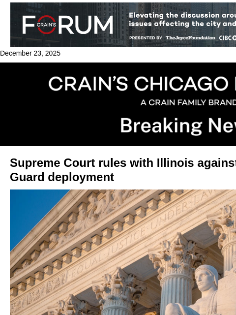 crainalerts newsletter: Supreme Court sides with Illinois on National Guar...