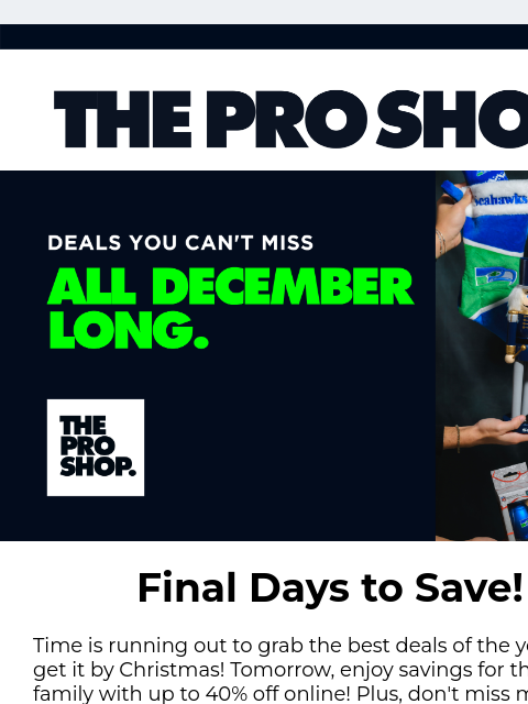 seahawksemail newsletter: Final Days to Save + Playoff Gear Available Now!