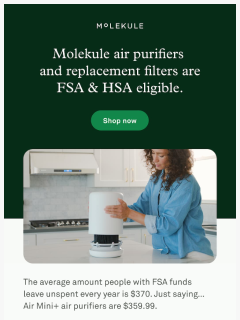 molekule newsletter: Don’t let those FSA/HSA dollars disappear 💸