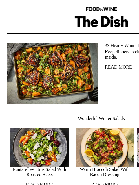 foodandwine newsletter: 33 Hearty Winter Recipes to Put on Repeat