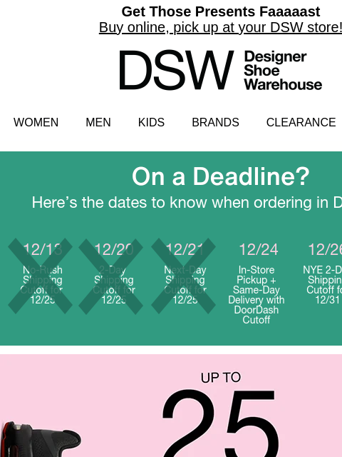 dsw newsletter: Yaaay! Select Nike styles up to 25% OFF
