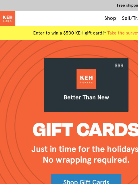 keh newsletter: Still need a last-minute gift? 🎁