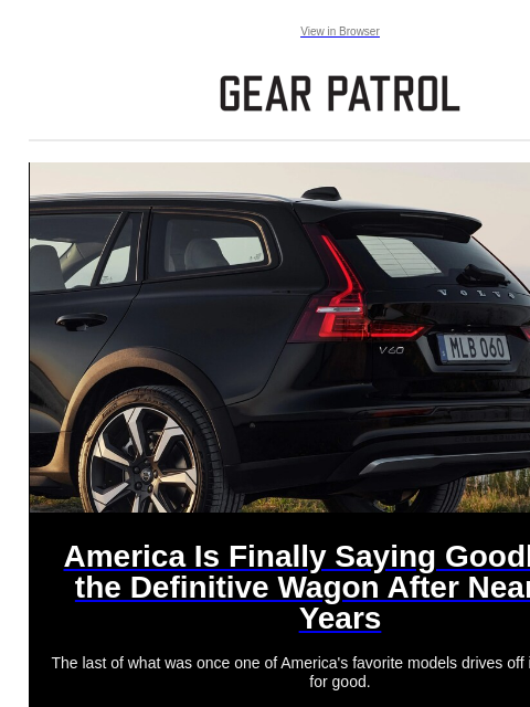 gearpatrol newsletter: America Says Goodbye to the Definitive Station Wag...