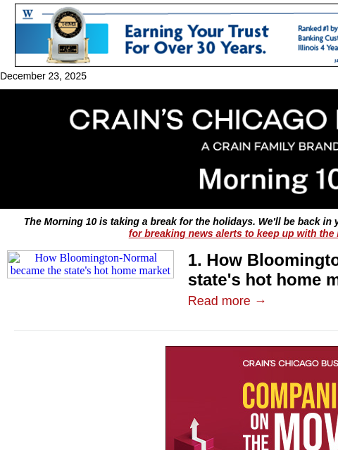 crainalerts newsletter: The hottest housing market in Illinois