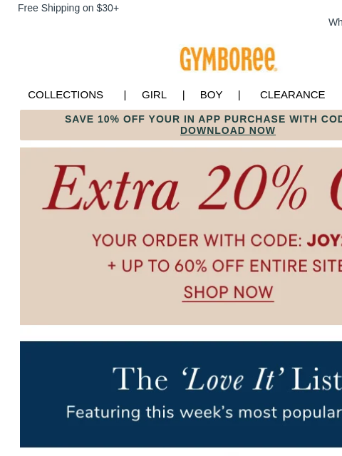 gymboree newsletter: 🔔Extra 20% Off - Clearance Included 🔔