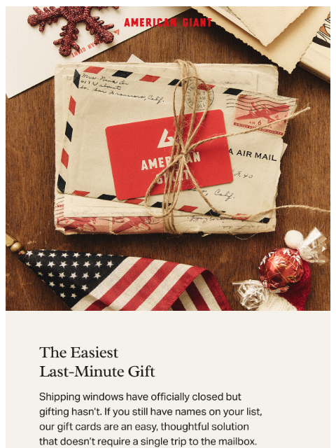 american-giant newsletter: The Easiest Last Minute Gift
