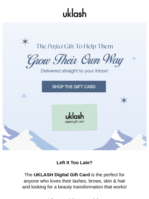 uklash newsletter: ⚠️ 2 days to go: get the perfect gift in seconds!