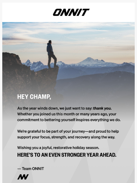 onnit newsletter: Wishing you a strong & joyful holiday​
