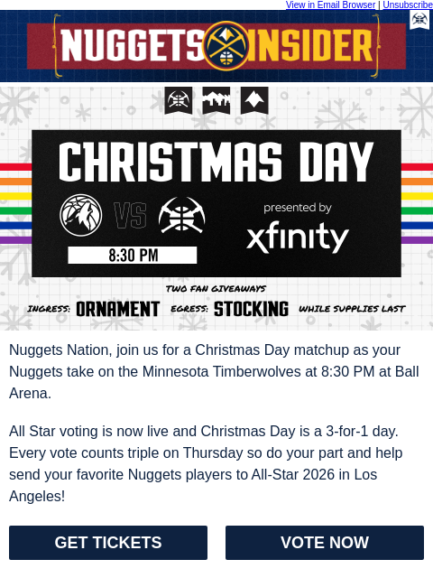 thedenvernuggets newsletter: Two More Sleeps Until Christmas