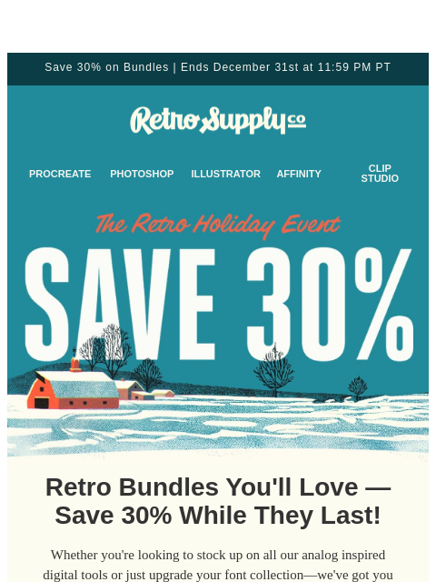 Here's your handpicked favorites for the best RetroSupply bundles to elevate your creative projects this holiday season. Save 30% today and stock up before the year ends! ͏ ͏ ͏ ͏ ͏ ͏ ͏ ͏ ͏ ͏ ͏ ͏ ͏