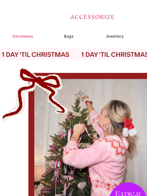 accessorize newsletter: ORDER BY 1PM FOR LAST-MINUTE GIFTS