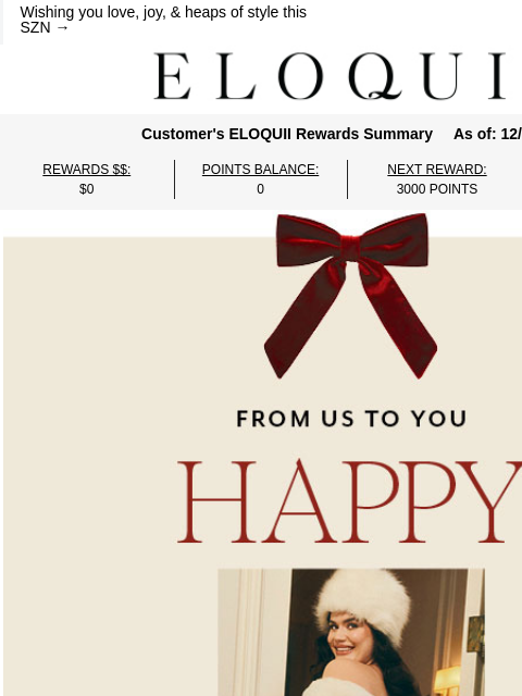 eloquii newsletter: Happy holidays xoxo ❤️
