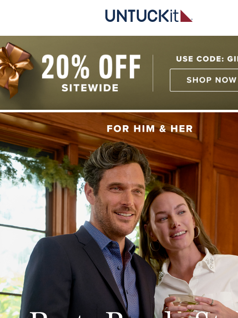 untuckit newsletter: Now 20% Off: What to Wear for New Year’s Eve