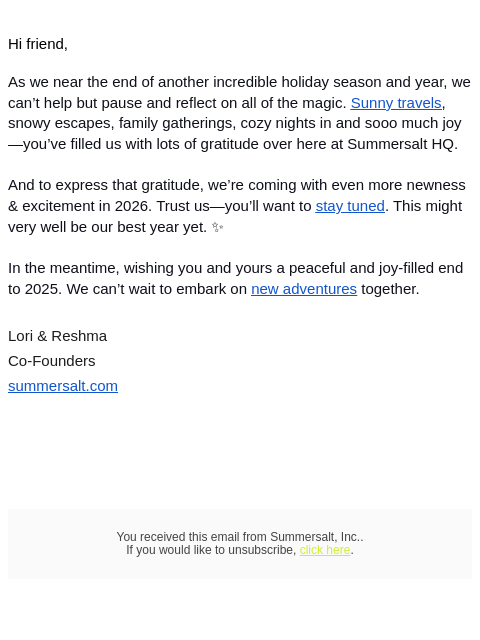 summersalt newsletter: A toast to you 🥂