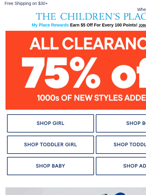 childrensplace newsletter: ENDS SOON ‼️ 75% Off *Clearance* 