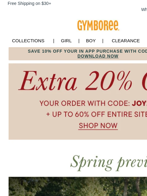 gymboree newsletter: EXTRA 20% Off🎁 Our Gift To You