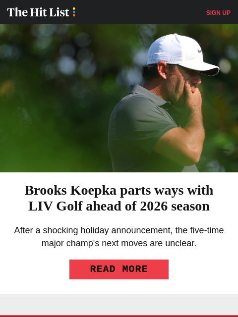 golfdigest newsletter: Brooks Koepka leaves LIV for unclear future
