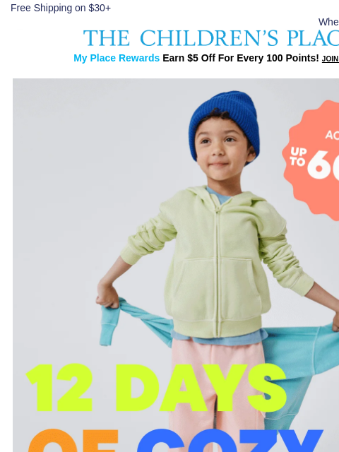 childrensplace newsletter: Can't Miss This: Cozy Active Up to 60% Off!🙌